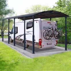 12' X 35' Palram Canopia Arcadia Alpine 10600 Grey Metal Carport (3.59m X 10.72m)