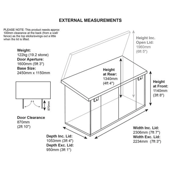 7'5 X 3'4 Asgard Access Plus Metal Bike Shed - 4 Bikes (2.3m X 1m) - Image 2
