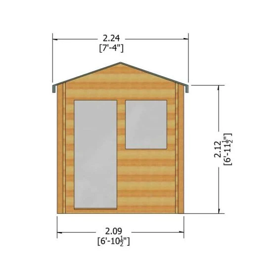 Shire Avesbury 2.1m X 2.1m Log Cabin Summer House (19mm) - Image 3