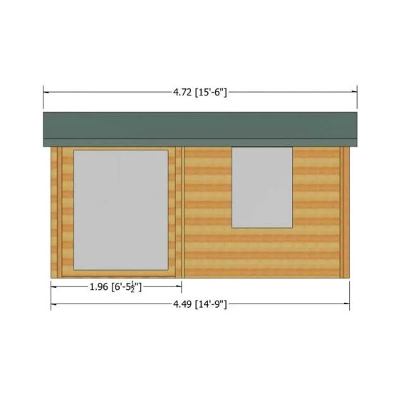 Shire Azay 2 4.5m X 4.2m Log Cabin Summer House (28mm) - Image 11