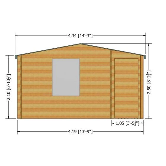Shire Azay 2 4.5m X 4.2m Log Cabin Summer House (28mm) - Image 10