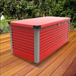6'x2'5 (1.8x0.75m) Trimetals Red Protect.a.Box - Premium Metal Garden Storage