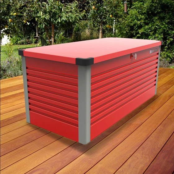 6'x2'5 (1.8x0.75m) Trimetals Red Protect.a.Box - Premium Metal Garden Storage