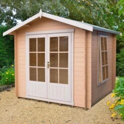 Shire Barnsdale 2.4m X 2.4m Wooden Log Cabin Summer House (19mm)