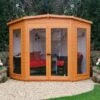 7' X 7' Shire Barclay Corner Wooden Summerhouse (2.2x2.2m)