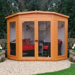 7' X 7' Shire Barclay Corner Wooden Summerhouse (2.2x2.2m)