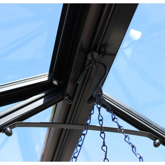 4' X 4' Halls Cotswold Birdlip Small Greenhouse In Black With Toughened Glass (1.47m X 1.32m) - Image 5