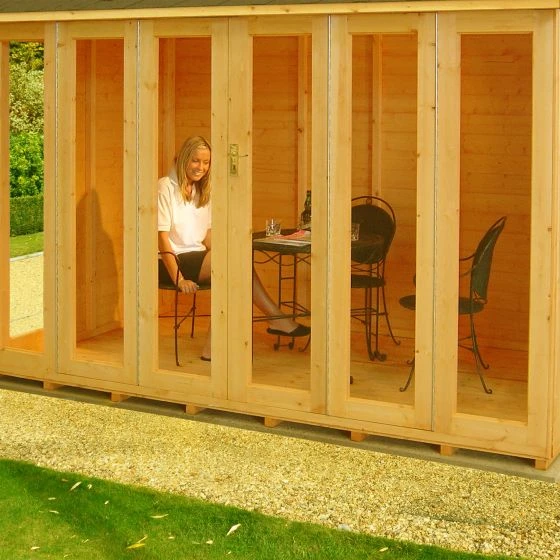 10'3x6'5 Shire Blenheim Wooden Summer House With Bi-Fold Doors - Image 5