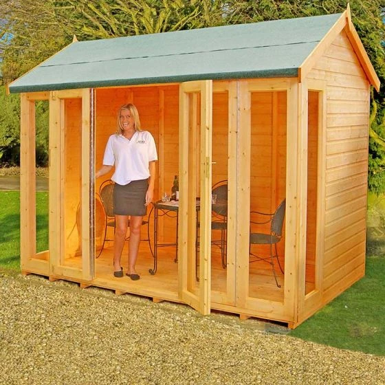10'3x6'5 Shire Blenheim Wooden Summer House With Bi-Fold Doors - Image 9