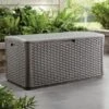 4'7 X 2'5 Suncast 507 Litre Ratten-effect Plastic Storage Box - Stoney Grey (1.4m X 0.73m)