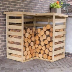 4'3 X 4'3 Forest Pent Corner Logstore (1.3m X 1.3m)