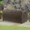 4' X 2' (1.27 X 0.65m) Suncast Resin Wicker Deck Box - Plastic Garden Storage