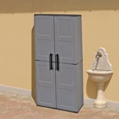 2'2 X 1'2 Shire Large Plastic Garden Storage Cupboard With Shelves (0.68m X 0.37m)