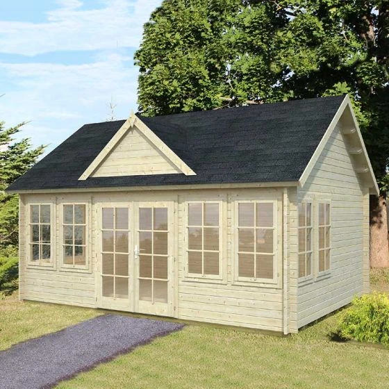 Palmako Claudia 5.4m X 3.9m Log Cabin Garden Room (44mm) - Image 2