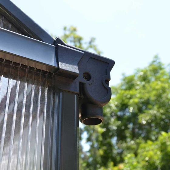 8'x8' Palram Canopia Glory Grey Walk In Polycarbonate Greenhouse (2.4x2.4m) - Image 11