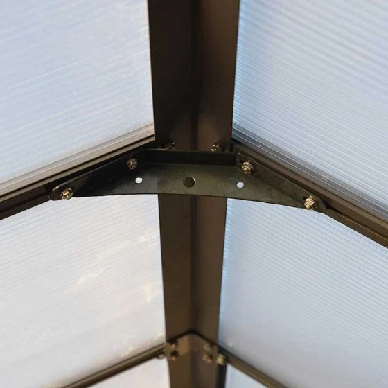 8'x8' Palram Canopia Glory Grey Walk In Polycarbonate Greenhouse (2.4x2.4m) - Image 12