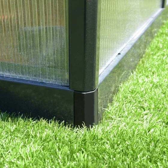 8'x8' Palram Canopia Glory Grey Walk In Polycarbonate Greenhouse (2.4x2.4m) - Image 14