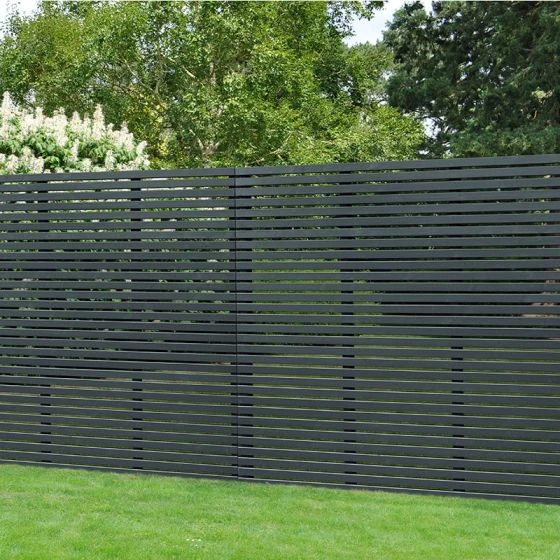 Forest 6' X 6' Contemporary Grey Slatted Fence Panel (1.8m X 1.8m)