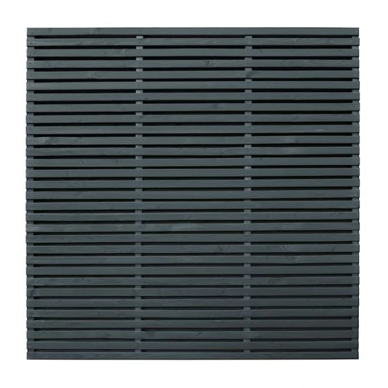 Forest 6' X 6' Contemporary Grey Double Slatted Fence Panel (1.8m X 1.8m) - Image 4
