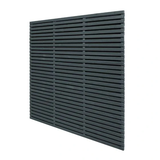Forest 6' X 6' Contemporary Grey Double Slatted Fence Panel (1.8m X 1.8m) - Image 3