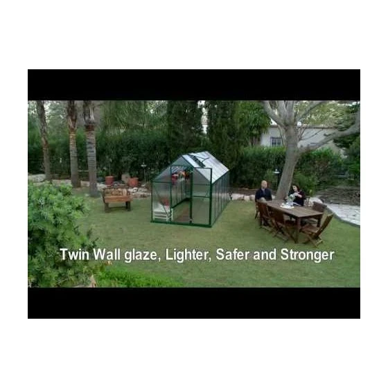 6'x10' Palram Canopia Mythos Large Walk In Silver Polycarbonate Greenhouse (1.8x3m) - Image 7