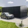 10' X 15' Globel Anthracite Grey Double Door Metal Garage (3.07m X 4.64m)