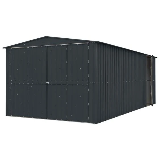 10' X 19' Globel Anthracite Grey Double Door Metal Garage (3.07m X 5.88m) - Image 2