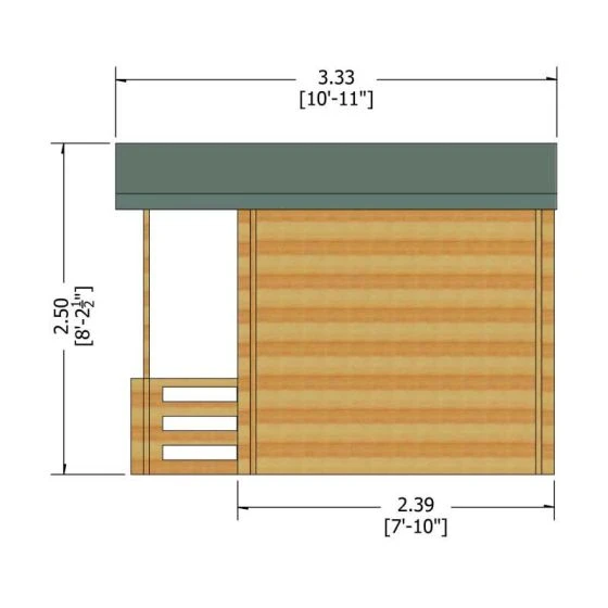 Shire Maulden 2.4m X 3.2m Log Cabin Summer House (19mm) - Image 4