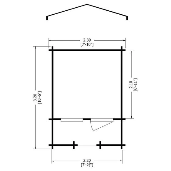 Shire Maulden 2.4m X 3.2m Log Cabin Summer House (19mm) - Image 5