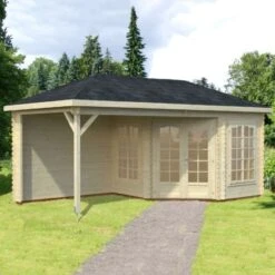 Palmako Melanie 5.7m X 3m Corner Log Cabin Summer House (28mm)
