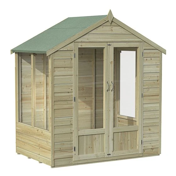 6' X 4' Forest Oakley 25yr Guarantee Double Door Apex Summer House (1.99m X 1.24m) - Image 3