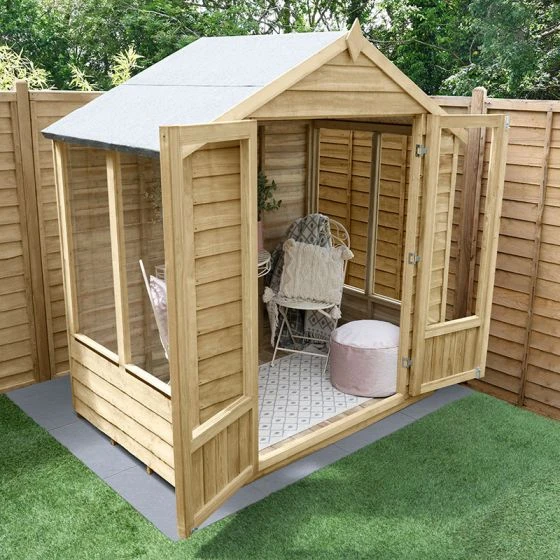 6' X 4' Forest Oakley 25yr Guarantee Double Door Apex Summer House (1.99m X 1.24m) - Image 5