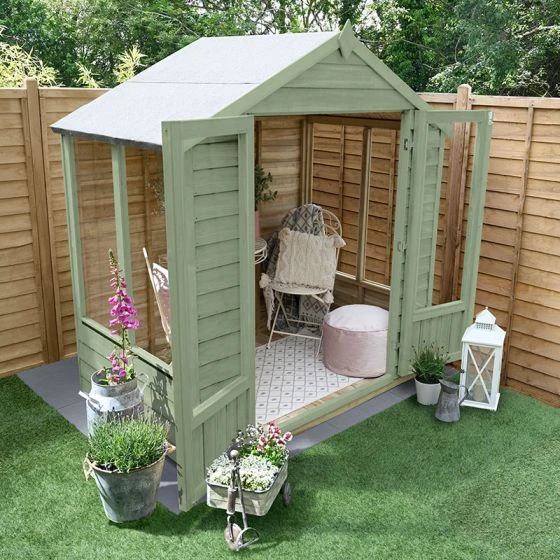6' X 4' Forest Oakley 25yr Guarantee Double Door Apex Summer House (1.99m X 1.24m) - Image 8