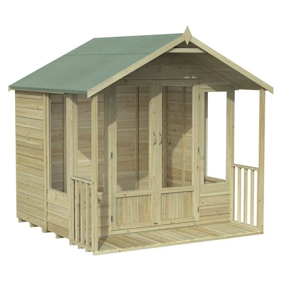 7' X 7' Forest Oakley 25yr Guarantee Double Door Apex Summer House (2.32m X 2.13m) - Image 7