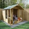 7' X 7' Forest Oakley 25yr Guarantee Double Door Apex Summer House (2.32m X 2.13m)