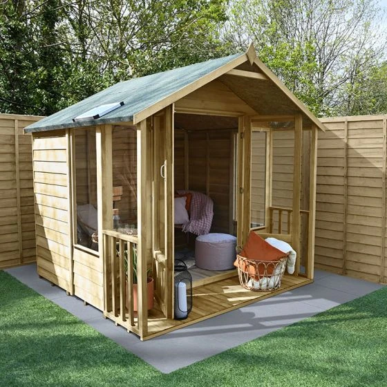 7' X 7' Forest Oakley 25yr Guarantee Double Door Apex Summer House (2.32m X 2.13m)