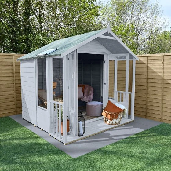 7' X 7' Forest Oakley 25yr Guarantee Double Door Apex Summer House (2.32m X 2.13m) - Image 8