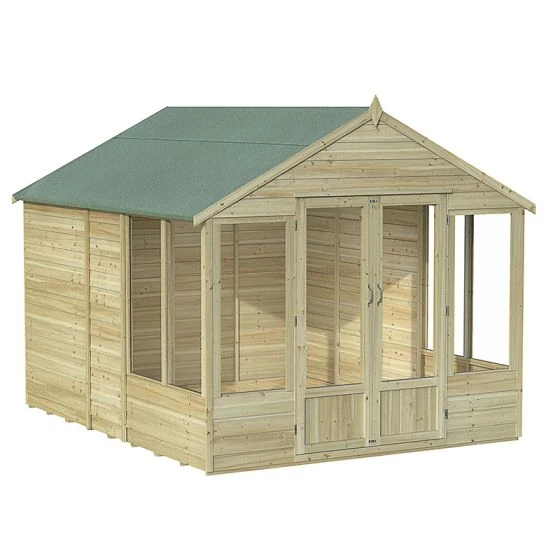8' X 10' Forest Oakley 25yr Guarantee Double Door Apex Summer House (2.61m X 3.01m) - Image 3