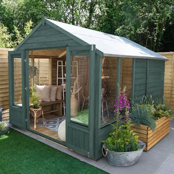 8' X 10' Forest Oakley 25yr Guarantee Double Door Apex Summer House (2.61m X 3.01m) - Image 7