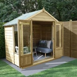 8' X 6' Forest Oakley 25yr Guarantee Double Door Apex Summer House (2.61m X 1.83m)