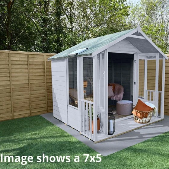8' X 8' Forest Oakley 25yr Guarantee Double Door Apex Summer House (2.61m X 2.42m) - Image 8