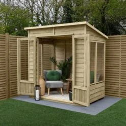 6' X 4' Forest Oakley 25yr Guarantee Double Door Pent Summer House (1.98m X 1.39m)
