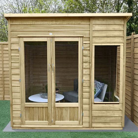 7' X 5' Forest Oakley 25yr Guarantee Double Door Pent Summer House (2.25m X 1.67m) - Image 10