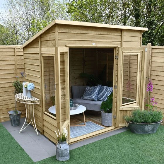 7' X 5' Forest Oakley 25yr Guarantee Double Door Pent Summer House (2.25m X 1.67m) - Image 11