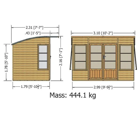 10x6 Shire Orchid Contemporary Wooden Summer House - Image 3