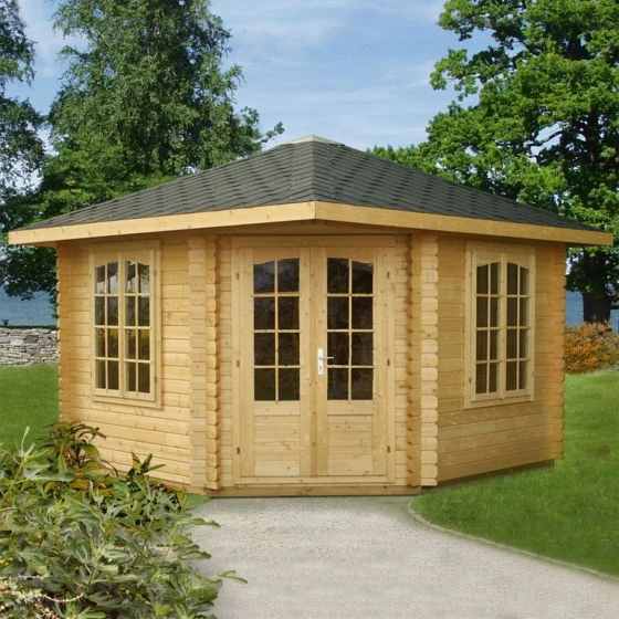 Palmako Melanie 3.5m X 3.5m Corner Log Cabin Summer House (44mm) - Image 2