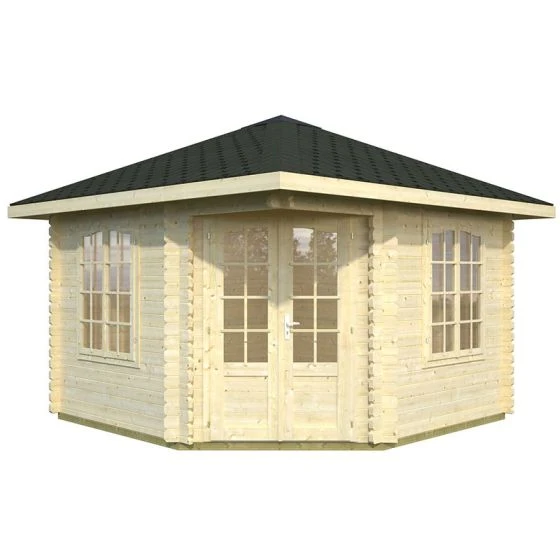 Palmako Melanie 3.5m X 3.5m Corner Log Cabin Summer House (44mm) - Image 4