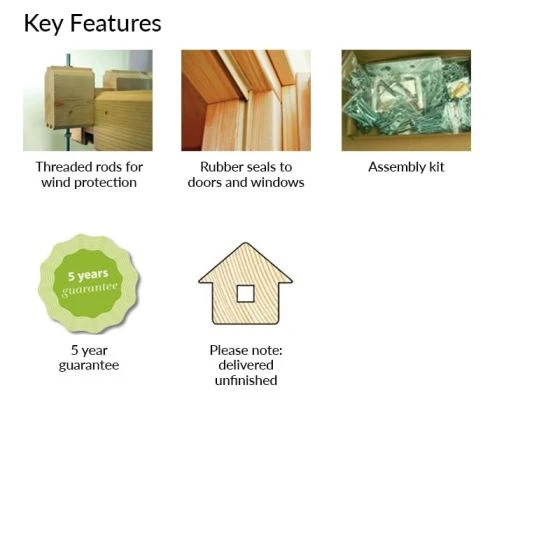 Palmako Heidi 3.9m X 3m Log Cabin Summer House (44mm) - Image 5