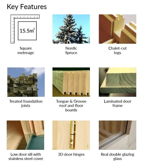 Palmako Sally 4.8m X 3.9m Log Cabin Summer House (44mm) - Image 7