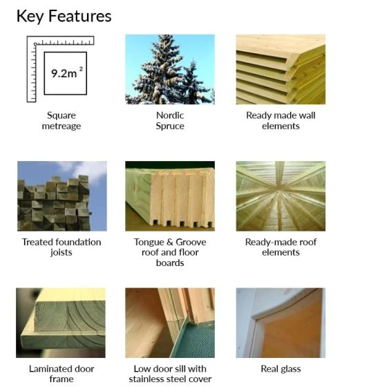 Palmako Veronica 3.4m X 3.4m Octagonal Summer House Log Cabin (34mm) - 7 Windows - Image 6